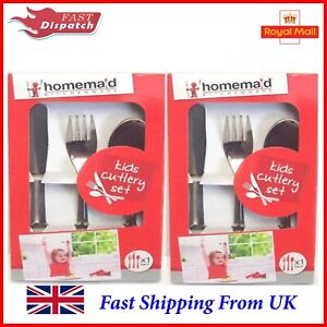 2X 3 PC Kids Stainless Steel Dinner Cutlery Set Child Spoon Fork Knife Xmas GIft