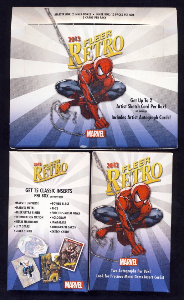 2013 Marvel Fleer Retro OPEN EMPTY Hobby Box + 2 OPEN EMPTY Mini-Boxes NO CARDS - Image 1 of 1