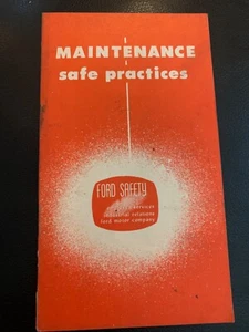 1956 Ford Motor Company Maintenance safe practices Brochure BOOK GUC - Picture 1 of 3
