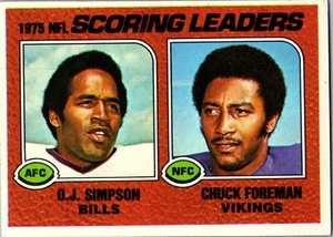 1976 Topps #204 1975 Scoring Leaders - O.J. Simpson / Chuck Foreman - Envío gratuito - Imagen 1 de 2