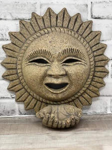 Vtg 90s/00s Sun Flower with Hands Bird Seed Nut Holder Feeder Stoneware 14" - Picture 1 of 10