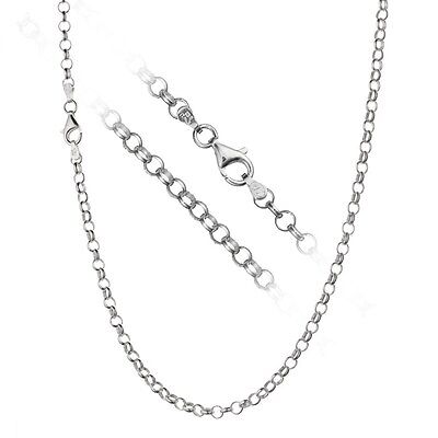 Solid 925 Sterling Silver 4mm Italian Rolo Link Cable Chain Necklace ALL SIZES • 16.90€