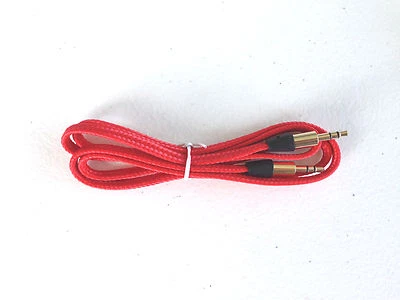 Cable auxiliar trenzado plano macho 3,5 mm 3 pies AUX PARA iPhone 4s 5c 6 iPod Nano mp3 Foto 1 de 4