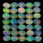 12 Pcs Natural Opal 7X5mm Oval Flashy Untreated Loose Cabochon Gemstones Lot