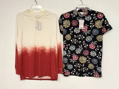 NUEVO Lote de 2 Camisas LuLaRoe Para Mujer Ruth Cuello Simulado Top y Mark Henley Talla Pequeña Foto 1 de 4