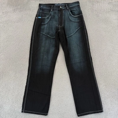 Pantalones de mezclilla vintage 5ive Jungle para hombre 34x34 azul Y2K holgados anchos sueltos hip hop Foto 1 de 4