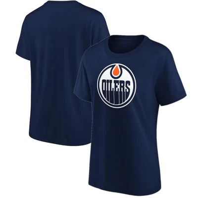 FANATICS Edmonton Oilers Damen T-Shirt NHL Navy Oberteil - Neu