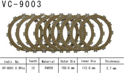 KTM SXC-F350 2012 moto de cross Vesrah embrague juego de fricción Foto 1 de 2