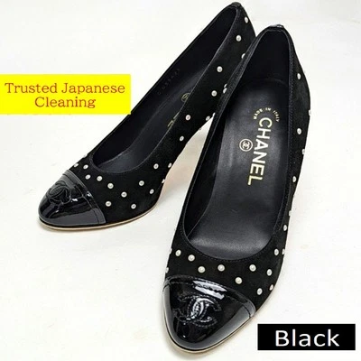 Auténticos zapatos de salón Chanel a lunares talla 35,5C Foto 1 de 4