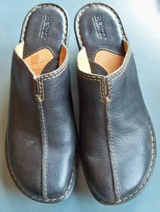 BORN HANDCRAFTED FOOTWEAR WOMEN'S BROWN LEATHER CLOG MULE SLIDE Size 10 / 42 - Picture 1 of 7