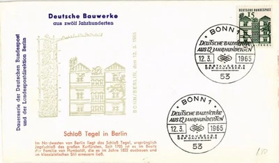 Dr Jim Stamps Germany FDC Schloss Tegel in Berlin 12 Centuries German Buildings - Image 1 of 2