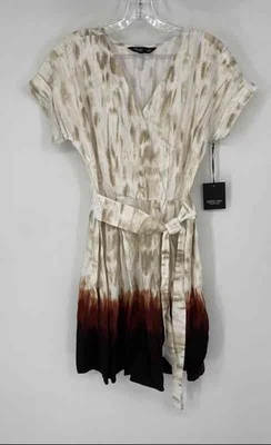 Vestido envolvente Simply Vera Vera Wang para mujer multicolor bloques de colores con lazo frontal talla XS Foto 1 de 4