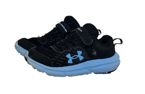 Under Armour Boys Black & Blue Sneakers – Size 11.5K–Pre-Owned, Great Condition - Picture 1 of 9