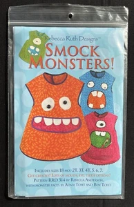 Rebecca Ruth Designs RRD 314 Smock Monsters Childs Apron 2011 sz 18 mo-7yr Uncut - Picture 1 of 2