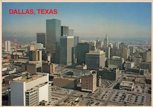 Dallas Texas Skyline from Reunion Tower Downtown Aerial View TX Vintage Postcard - Picture 1 of 2
