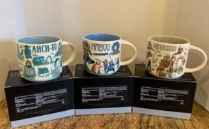 2022 Starbucks Disney Star Wars Been There Mug Set Naboo Nevarro Ahch-To NEW - Picture 1 of 1