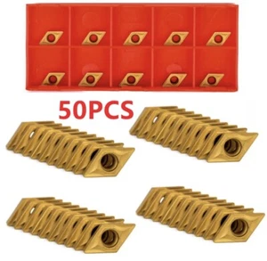 50Pcs DCMT070204 CK251 Carbide Inserts For Lathe Turning Tool Boring Bar Cutter - Picture 1 of 9