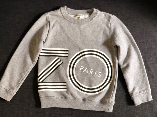 MAGLIONE LOGO BAMBINI KENZO PARIS KENZO grigio taglia 6 A 116 splendido elegante