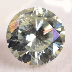 7.75 Cts Synthetic Moissanite Greenish Round Cut Certified Gemstone