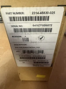 Set telefono IP centrale Polycom VVX 350 grado A 2200-48830-025 con alimentatore - Foto 1 di 3
