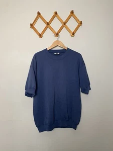 Vintage Men’s Lee Blue Short Sleeve Crewneck Fleece Pullover Sweatshirt SZ XL - Bild 1 von 7