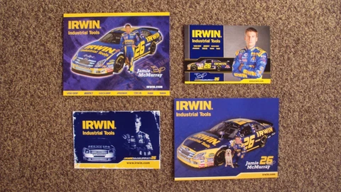 Lot of 4 different - Jamie McMurray #26 " IRWIN TOOL'S " Roush NASCAR POSTCARD Cover
