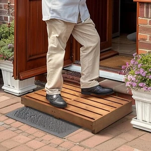 Outdoor Steps 3.5'' Height, Indoor Wooden Step Stool with Non Slip Pads, Wood... - Picture 1 of 6