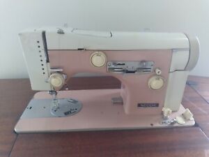 Vintage Rare Necchi Supernova Julia Pink Sewing Machine With Cabinet