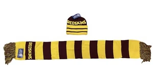 Sombrero y bufanda tejida de invierno vintage de los 90 NFL Washington Redskins nuevos con etiquetas - Imagen 1 de 6