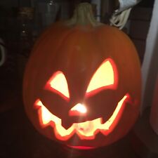 TRENDMASTERS 1995 Pumpkin Halloween Light Up Foam Blow Mold 10” Jack-O-Lantern