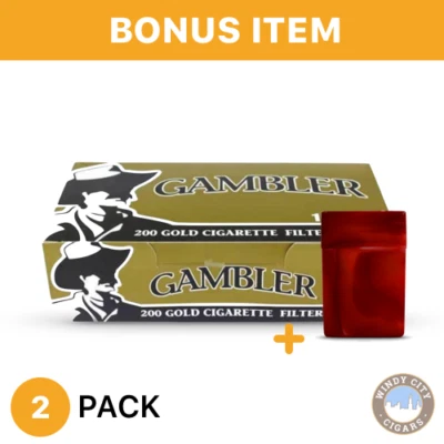 Tubo de cigarrillo ligero Gambler Gold años 100 filtrado 2 cajas - 200 unidades y estuche adicional Foto 1 de 2