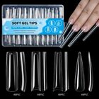 192x Clear Nail Tips for Acrylic Nail Soft Gels Tips Extras Long Full Cover Tips