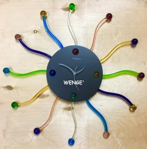 Orologio da parete legno con raggi Murano 69 cm Quadro Nero MADE IN ITALY - Foto 1 di 1