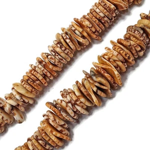 Brown Gold Magnesite Turquoise Graduated Slice Discs Beads 10-20mm 15.5" Strand - Picture 1 of 3