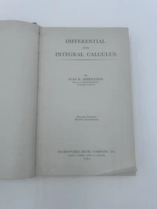 Differential and Integral Calculus by Ross Middlemiss Hardcover 1946 Vintage - Picture 1 of 14