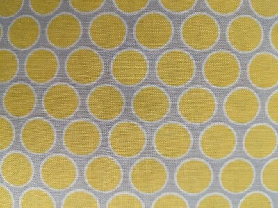 Henry glass "Sweet Harmony" by Amy Hamberlin, Rare yellow polka dots, 25" x44" - Image 1 of 4