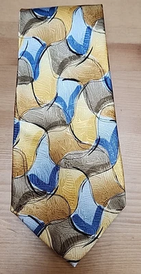 Colección Mono Realidad Virtual J. Garcia 53 Amarillo Azul Seda Geométrica 4x59 Foto 1 de 4