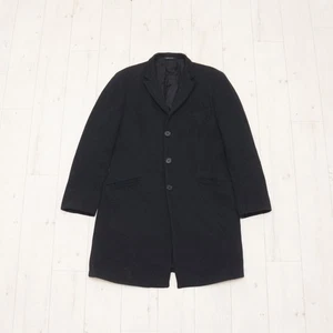 Vintage Men Giorgio Armani Trench Coat Men 50 Long Wool Overcoat Old Money Style - Picture 1 of 12