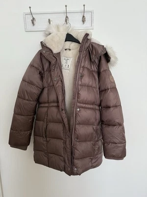 Parka Abercrombie Kids Ultra Con Capucha con Forro de Piel Sintética Niñas Talla 13/14 (Taupe) Foto 1 de 4
