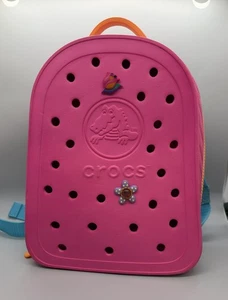Crocs rosa/blau/orange Mädchen Mini Gummi Reißverschluss Rucksack mit Jibbitz 11" - Bild 1 von 4