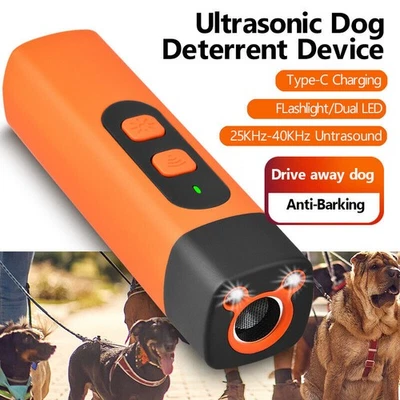 ~Hundetraining Ultraschall Anti Bell Bellen Gerät Hund Hundetrainer Taschenlampe - Bild 1 von 4