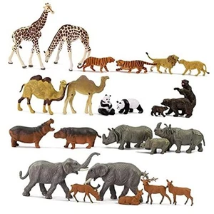 24 pezzi animali selvatici dipinti scala HO 1:87 PVC elefante cammello giraffa tigre leone - Foto 1 di 8