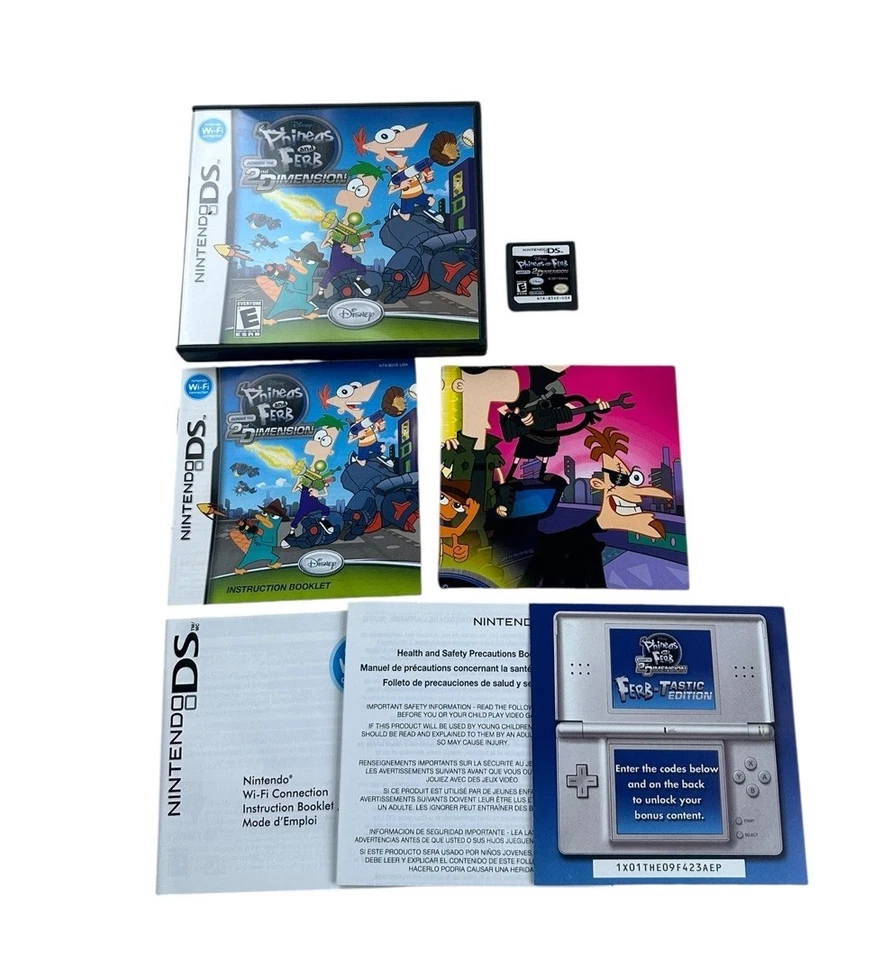 Phineas and Ferb Across the 2nd Dimension Nintendo DS - Completo en caja con póster Foto 1 de 4