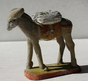 Donkey Mule Burro Figurine Ceramic Donkey Standing Carrying Load on Back Vintage - Picture 1 of 1