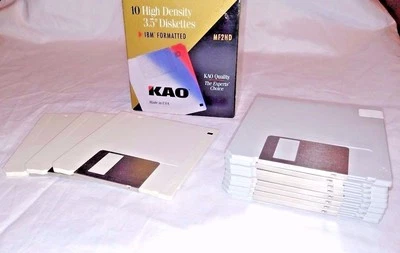 Disquetes KAO MF 2HD 1,44 MB 3,5" Doble Cara EE. UU. IBM Formateado Foto 1 de 4