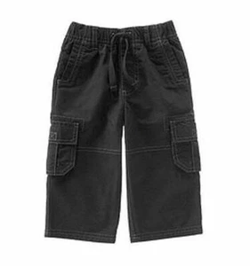 Vtg GYMBOREE Pants TURBO CHARGED Lined Cargo Pockets Cotton Black Boys 3T Twins - Picture 1 of 1