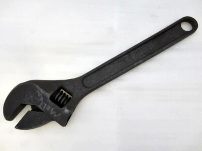 Llave Ajustable Media Luna 18" De Colección Mandíbulas Gruesas Óxido Negro Hecha en EE. UU. Foto 1 de 4