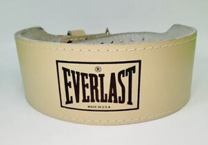 Everlast Weight Lifting Belt 4" Leather Tan Size Large Model #1012 USA