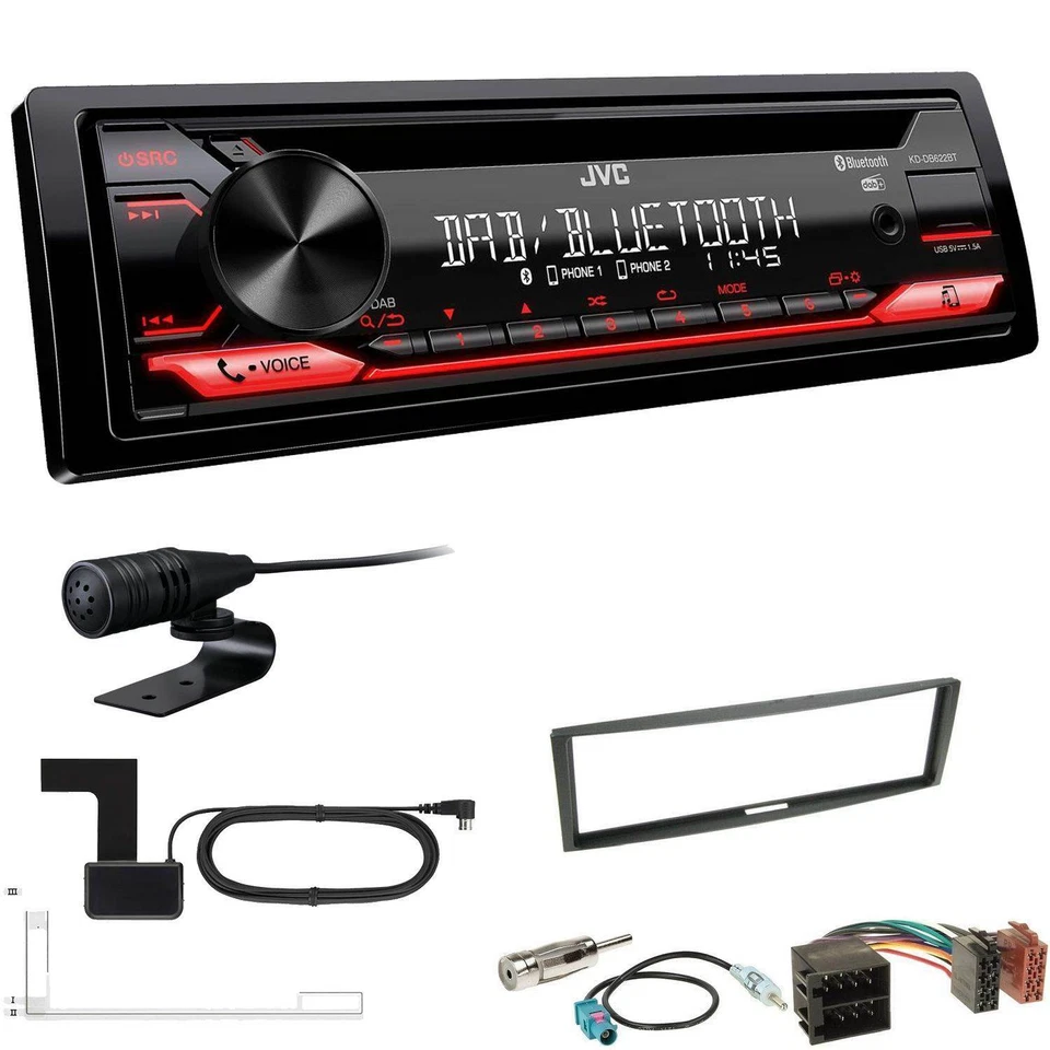 JVC KD-DB622BT DAB inkl Antenne Bluetooth USB für Renault Megane II 2003-2009 - Bild 1 von 4