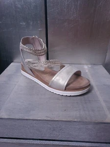 Sandalias TAMARIS como nuevas talla 39 oro crema sandalias zapatos de plataforma #1356 - Imagen 1 de 13